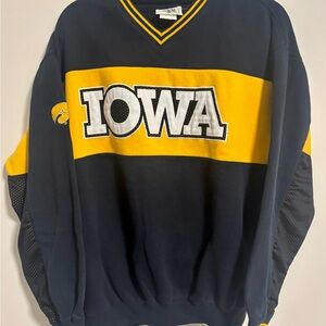 Vintage Lee Sports x Iowa Hawkeyes Black and Yellow Varsity Sweatshirt Size L